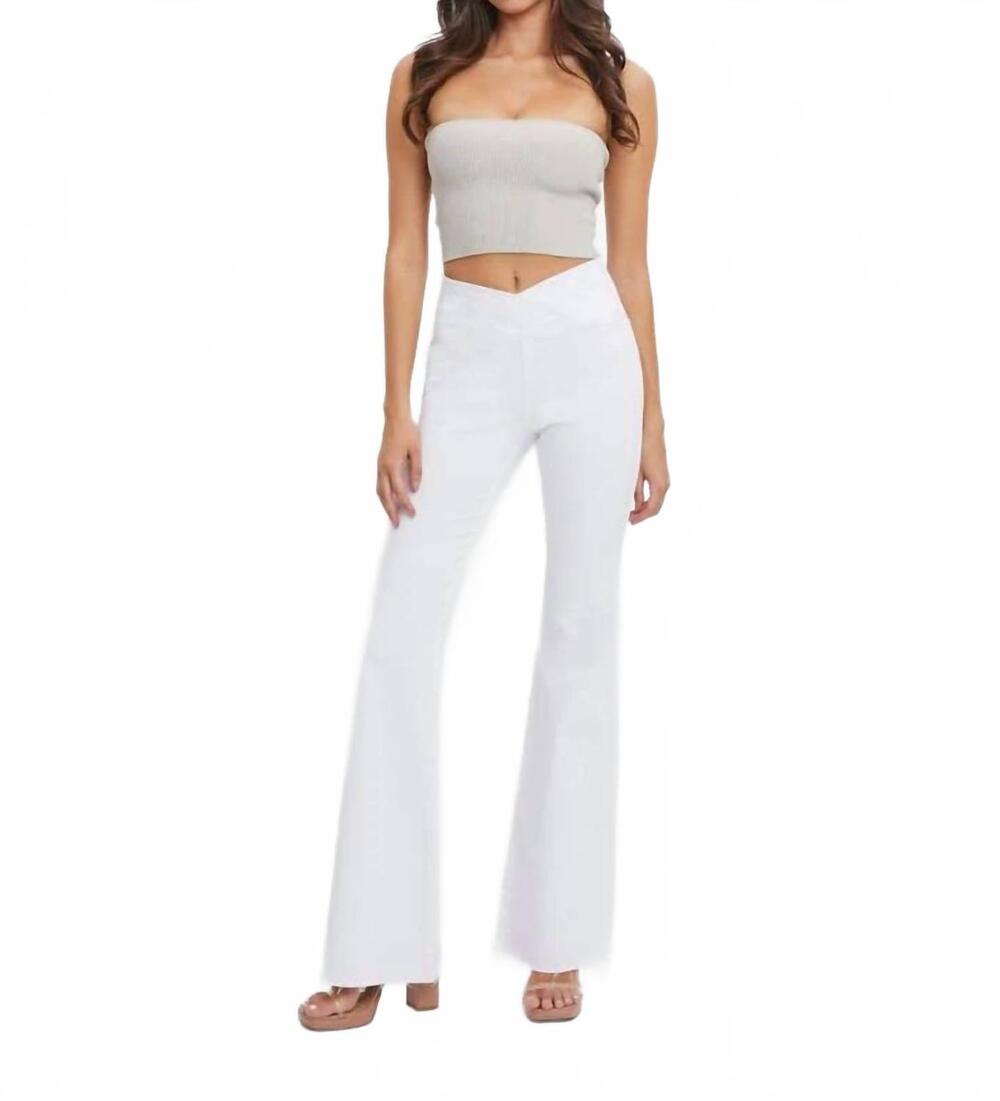 NEW CELLO high rise crossover jeggings in white denim